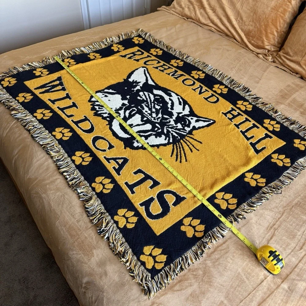 Richmond Hill Wildcats Throw Blanket Tapestry 38 x 50 High School Football